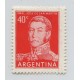 ARGENTINA 1954 GJ 1039 ESTAMPILLA MINT CON VARIEDAD MANCHA EN LA CARA